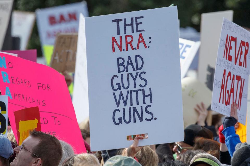 <p>Hundreds of thousands of Americans are taking to the streets in cities across the United States on Saturday in the biggest protest for gun control in a generation. (Photo: Alex Edelman/AFP/Getty Images) </p>