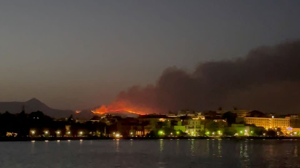 Smoke rises from a wildfire on Corfu Island, Greece, July 23, 2023. - Julia Dzhyzhevska/Reuters