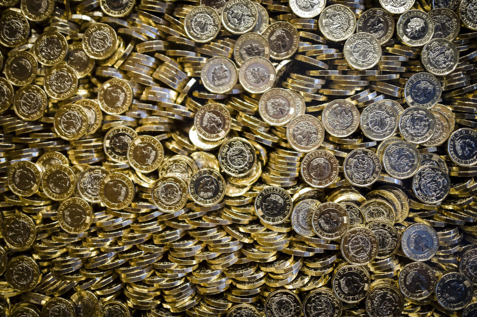 A glass display containing a million �1 coins display in the new Royal Mint Experience visitors centre, Llantrisant, Wales, which is open to the public to see how coins and medals are made. PRESS ASSOCIATION Photo. Picture date: Tuesday May, 17, 2016. Photo credit should read: Ben Birchall/PA Wire
