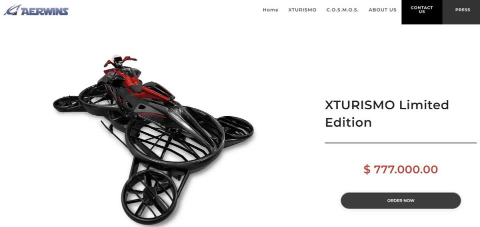 圖／目前XTurismo迷你版已在Aerwins官網開賣，提供紅、藍、黑三種顏色，要價77.7萬美元、約合台幣2,420萬。