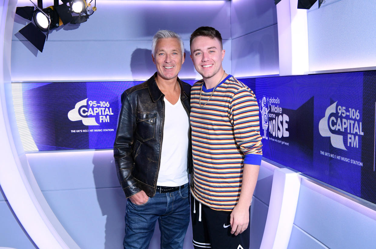 Martin Kemp (left) and Roman Kemp at Global's Make Some Noise Appeal Day, set up by Global, to raise money to help disadvantaged children, young people and their families across the UK. (Photo by Ian West/PA Images via Getty Images)