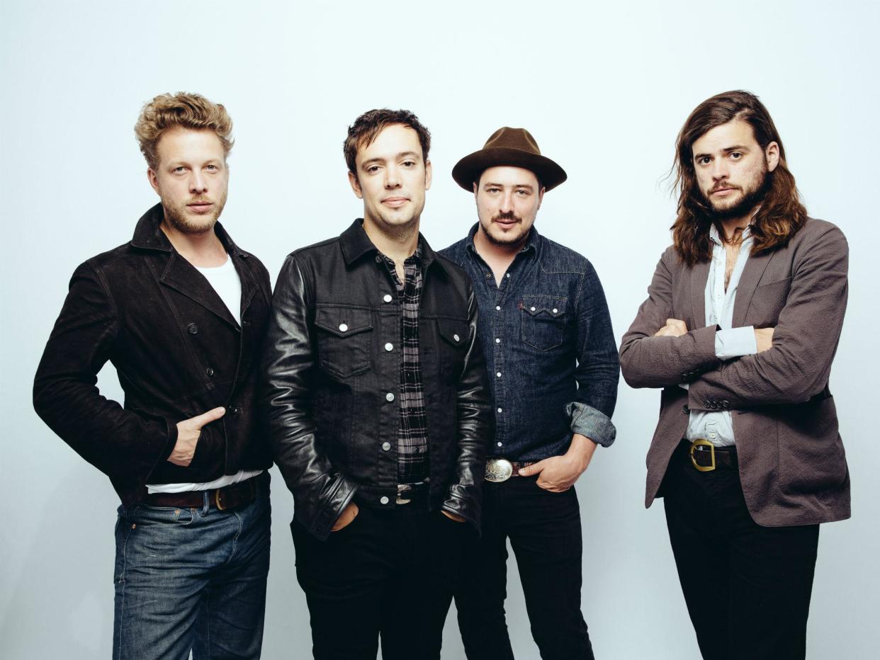 Mumford & Sons (Left to right): Ted Dwane, Ben Lovett, Marcus Mumford, and Winston Marshall are headlining Latitude Festival