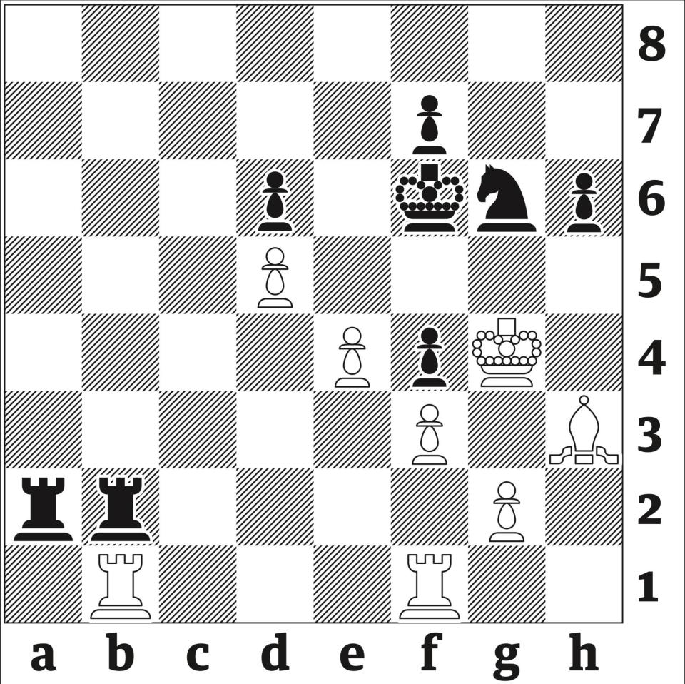<span><strong>3918:</strong> Gata Kamsky v Garry Kasparov, New York 1994. Black to move and win. Clue: White’s h3 bishop looks super-safe, but …</span><span>Illustration: The Guardian</span>