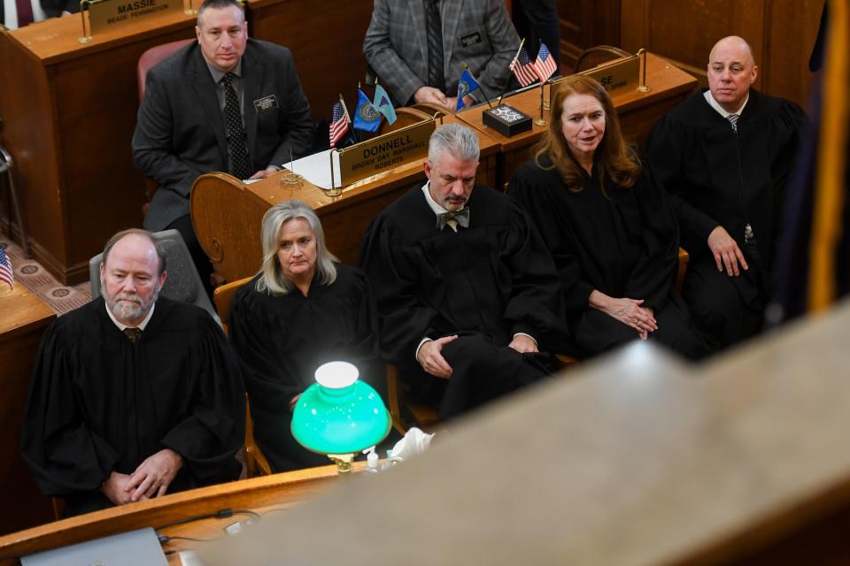 The South Dakota Supreme Court Justices during the state of the state address on Tuesday, Jan. 9, 2024 in Pierre.