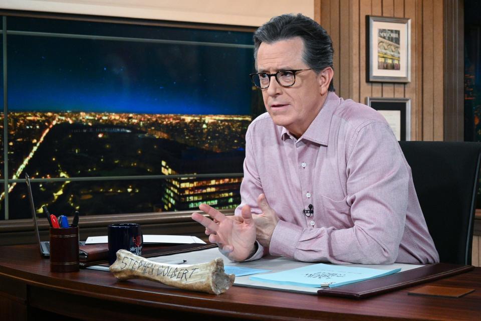Stephen Colbert on "A Late Show with Stephen Colbert."