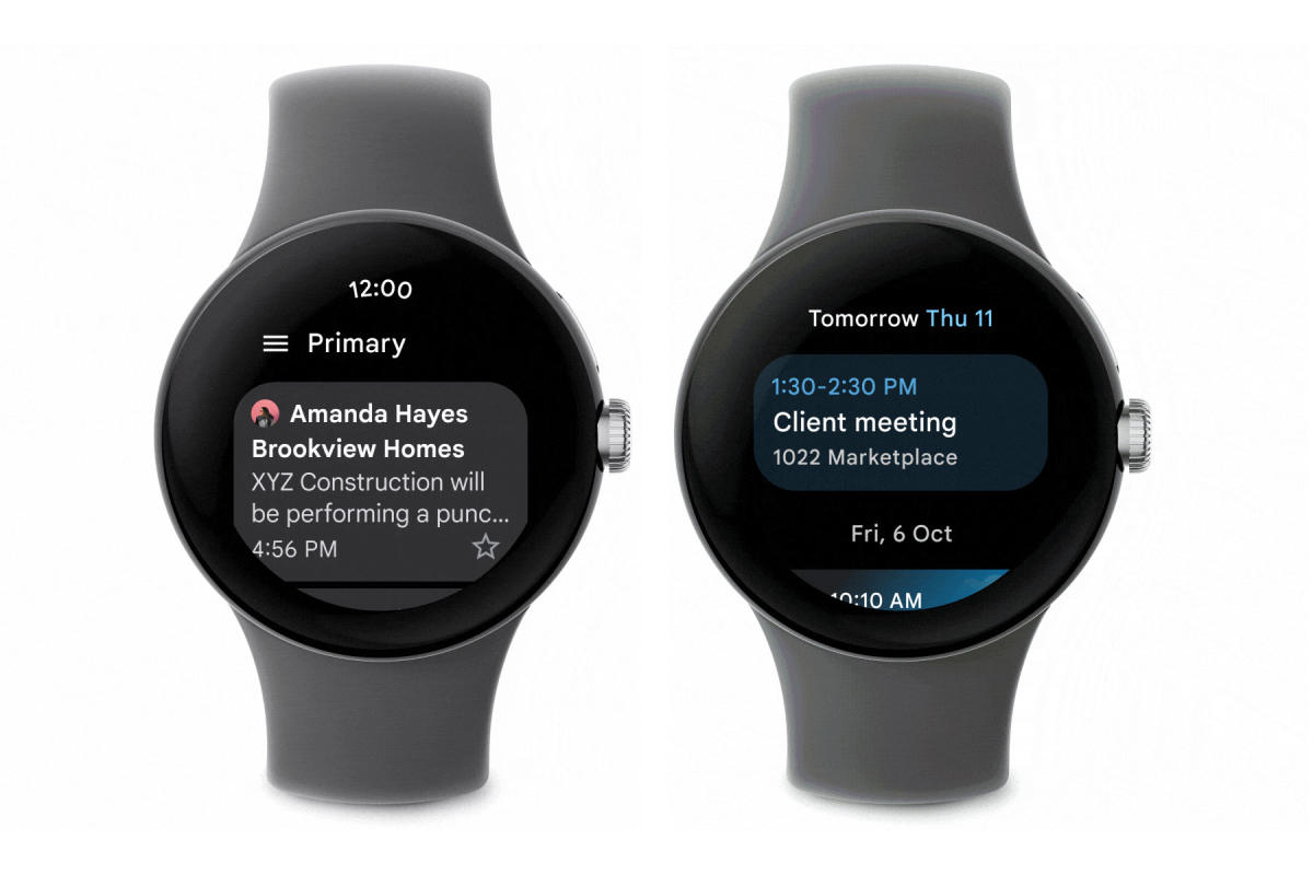 Google remembered to add Gmail and Calendar to Wear OS