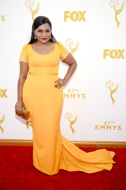 Mindy Kaling in Salvador Perez at the 2015 Emmys Awards.