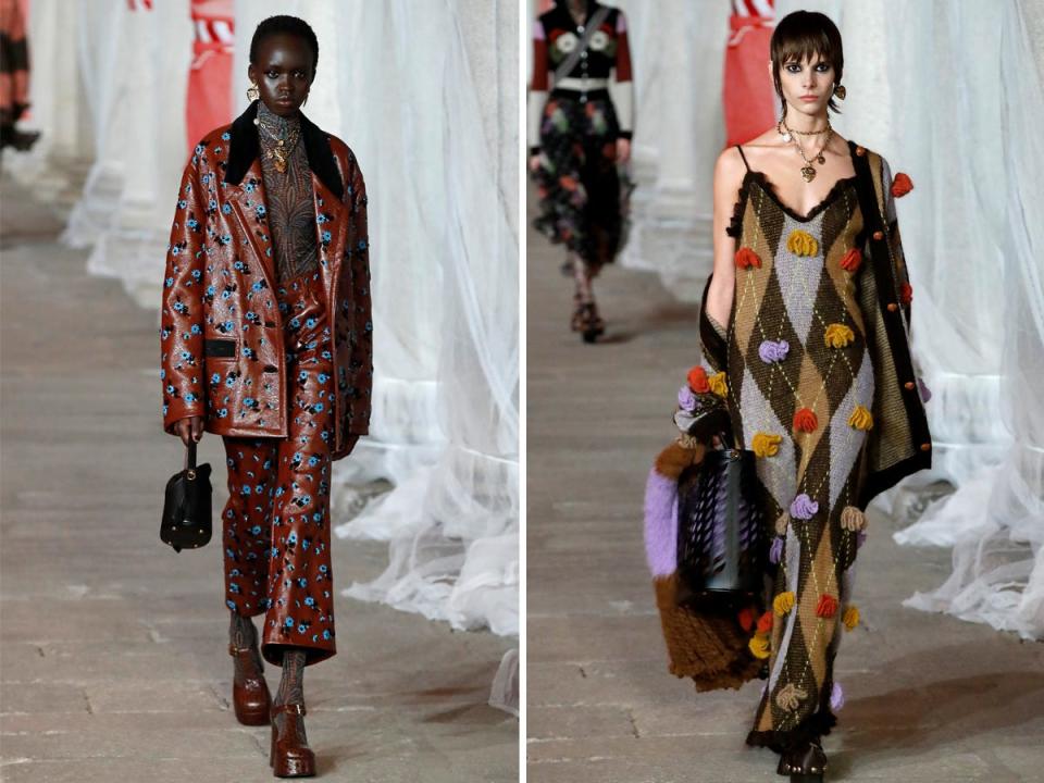 Models walk the runway at Etro's Milan Fashion Week show.