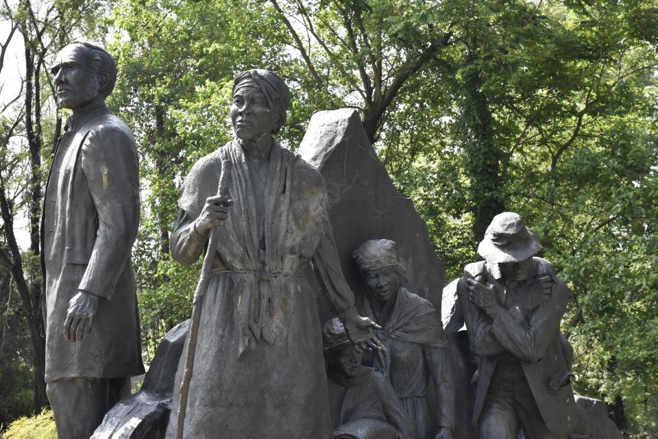 The Underground Railroad statue is pictured in downtown Battle Creek Tuesday, June 14, 2022.