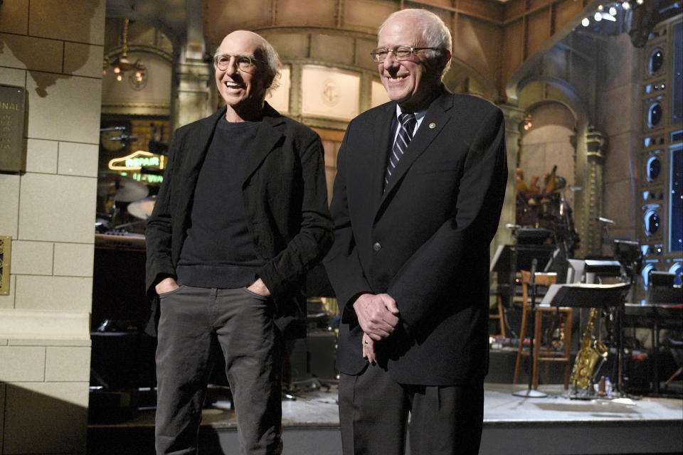 Larry David and Bernie Sanders. (Photo: Getty Images)