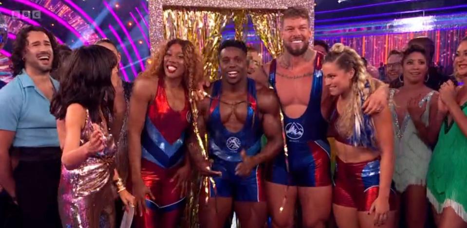 claudia winkleman, the gladiators, strictly come dancing