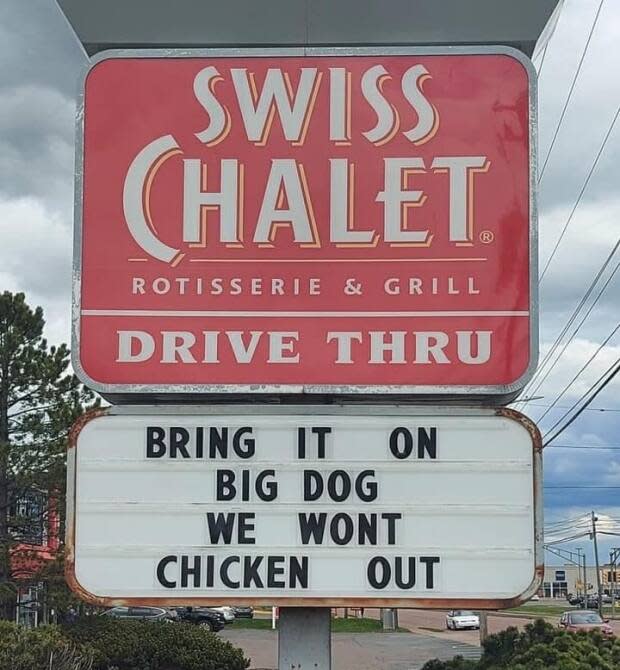 Swiss Chalet got in on the game and accepted Big Dog's challenge.