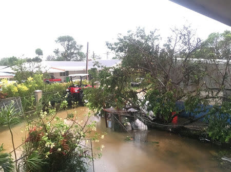 The aftermath of cyclone Gita is seen in Nuku'alofa, Tonga, February 13, 2018 in this picture obtained from social media. Twitter Virginie Dourlet/via REUTERS THIS IMAGE HAS BEEN SUPPLIED BY A THIRD PARTY. MANDATORY CREDIT. NO RESALES. NO ARCHIVES