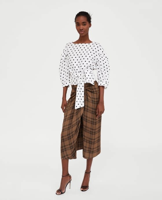 Zara's $89.90 "check mini skirt," aka lungi look-alike. (Photo: Zara)