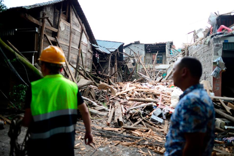 File: The epicentre of the earthquake was about 200km (120 miles) southeast of Chengdu (AFP via Getty Images)