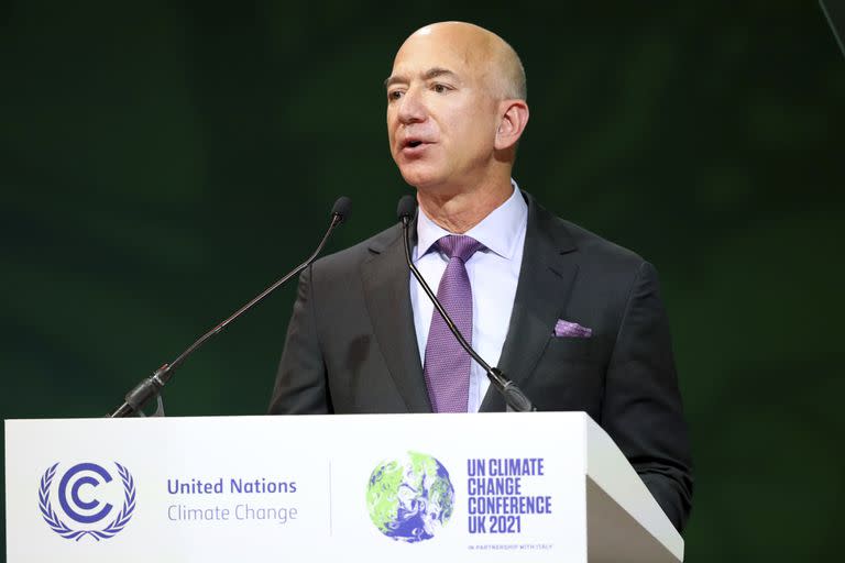 Jeff Bezos habla en la cumbre  COP26