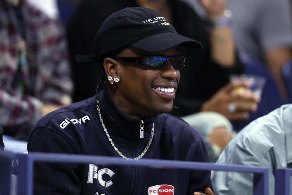 Travis Scott attends the Men's Singles Semifinal match between Taylor Fritz and Frances Tiafoe (Getty Images)