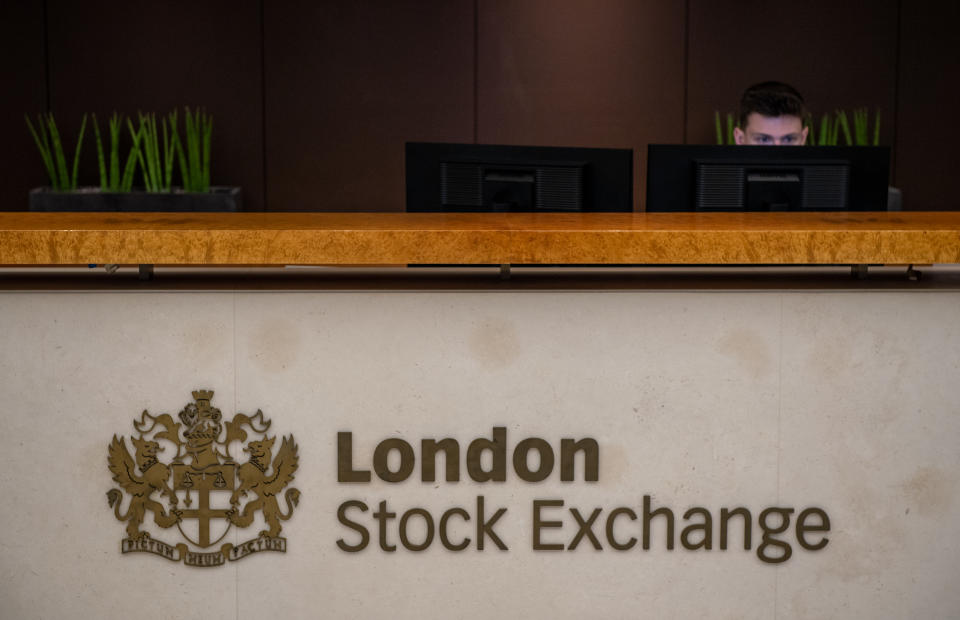 LONDON, ENGLAND - AUGUST 29: A reception desk at London Stock Exchange on August 29, 2019 in London, England. The pound has come under renewed pressure after the government moved to prorogue parliament for five weeks, fueling fears of a no-deal Brexit. (Photo by Chris J Ratcliffe/Getty Images)