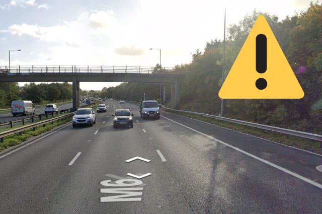 45 minute delays and two lanes closed on M6 northbound after car