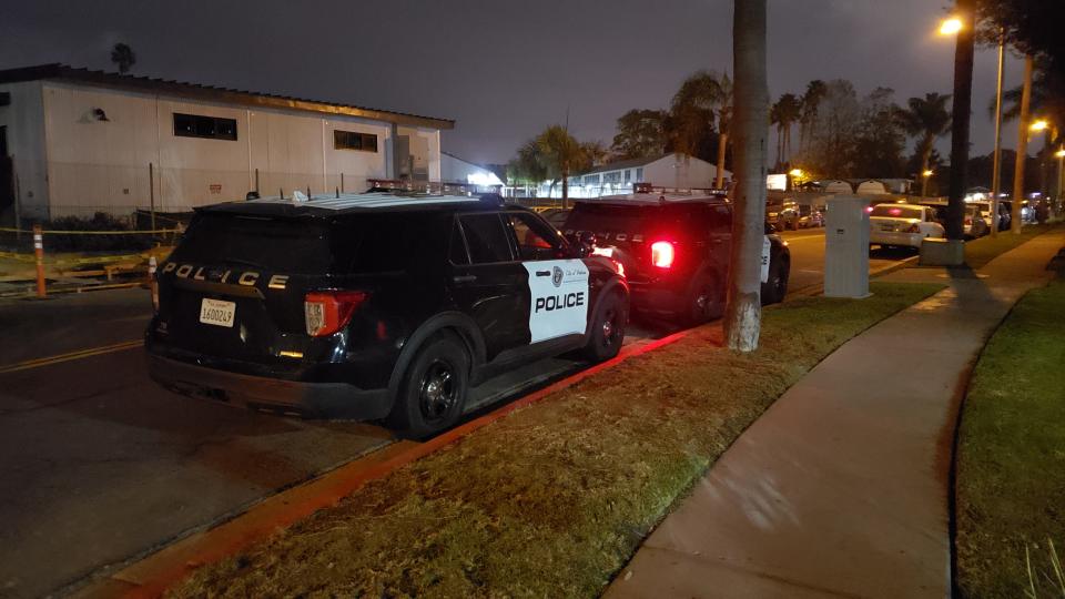 Ventura police cars were parked outside an apartment complex in the 3700 block of Dean Drive after a reported stabbing Wednesday night.
