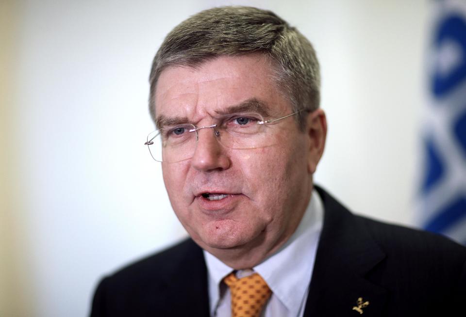 International Olympic Committee President Thomas Bach arrives for an executive board meeting at the 2014 Winter Olympics, Sunday, Feb. 2, 2014, in Sochi, Russia. (AP Photo/David Goldman)