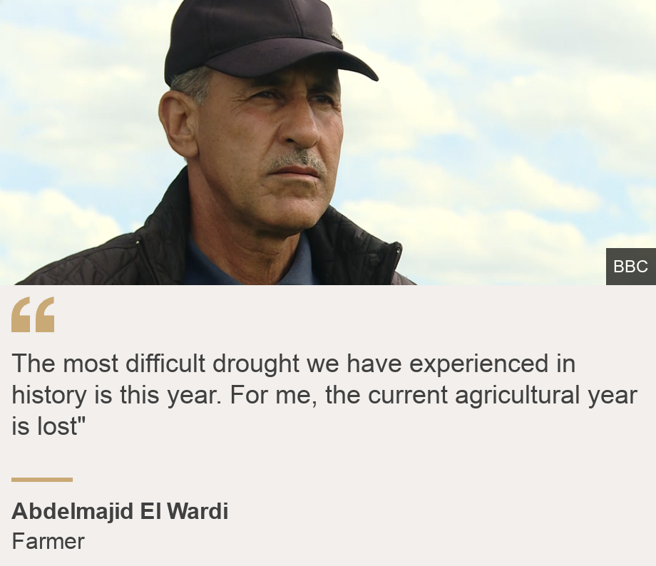 "The most difficult drought we have experienced in history is this year. For me, the current agricultural year is lost"", Source: Abdelmajid El Wardi, Source description: Farmer, Image: Abdelmajid El Wardi