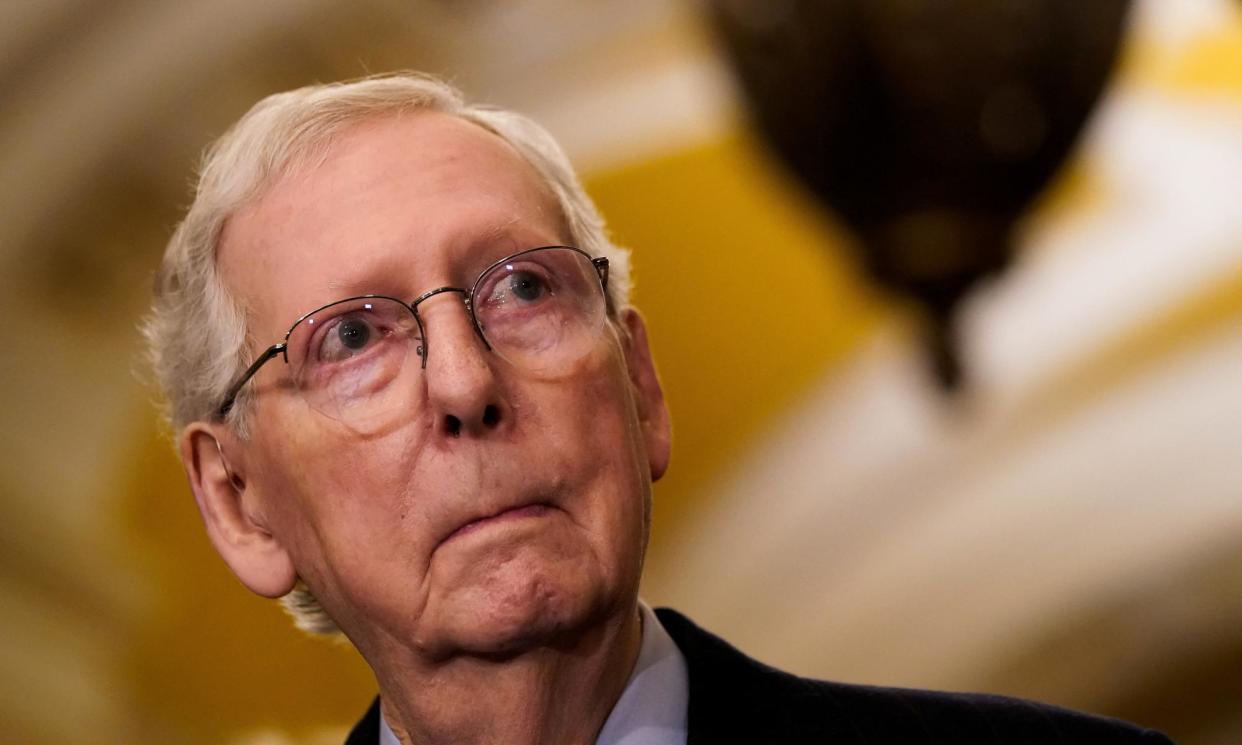 <span>The Senate minority leader, Mitch McConnell, said of Donald Trump: ‘During his presidency, we worked together to accomplish great things for the American people.’</span><span>Photograph: Elizabeth Frantz/Reuters</span>