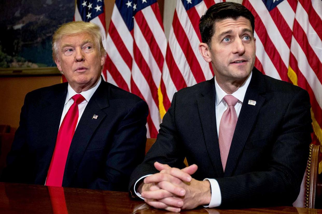 President-Elect Trump And Vice President-Elect Pence Meet With House Speaker Paul Ryan On Capitol Hill