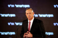 Benny Gantz, head of the Israel Resilience Party, presents the party list in Tel Aviv, Israel February 19, 2019 REUTERS/ Amir Cohen