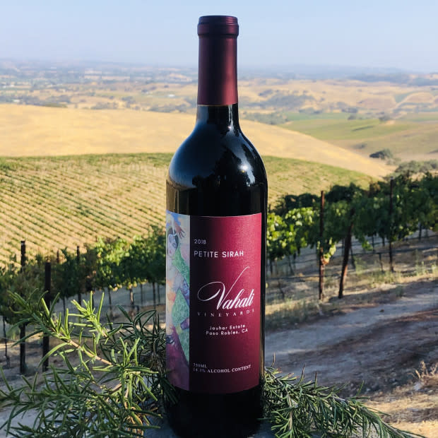 <p>2018 Vahali Vineyards Petite Sirah grown on the Jauhar Estate</p>