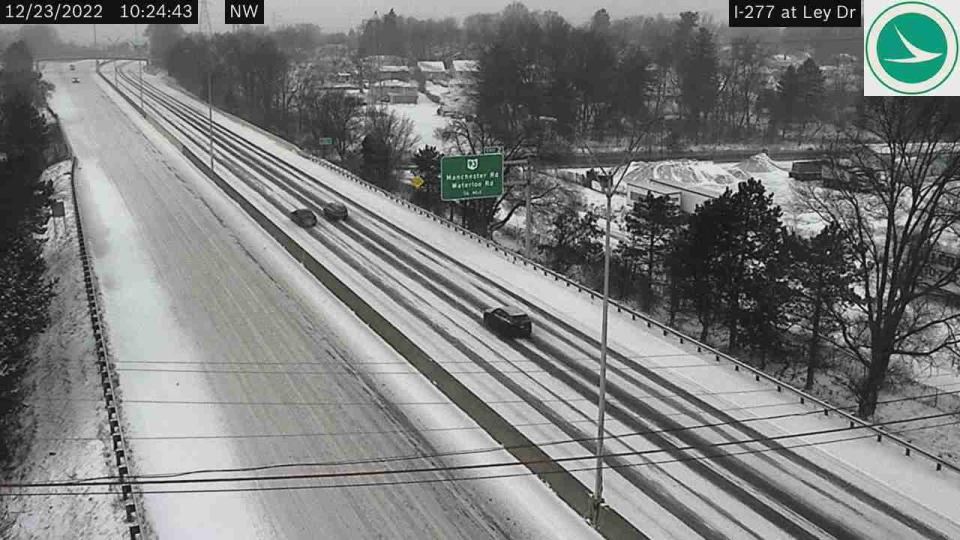 I-76/77 in downtown Akron at 10:25 a.m. Friday.