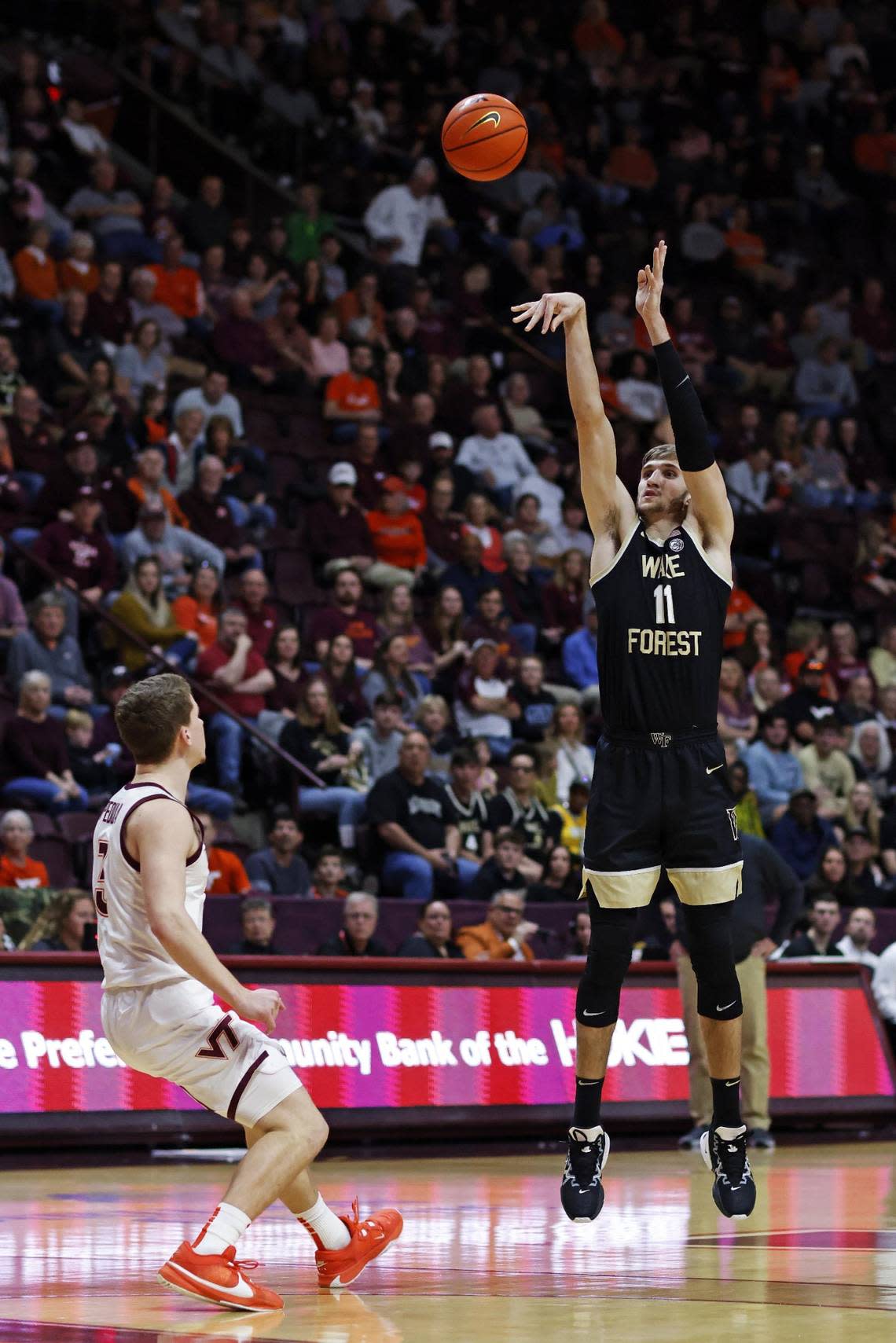 Andrew Carr has made 34.4 percent of his three-point attempts as a college player.