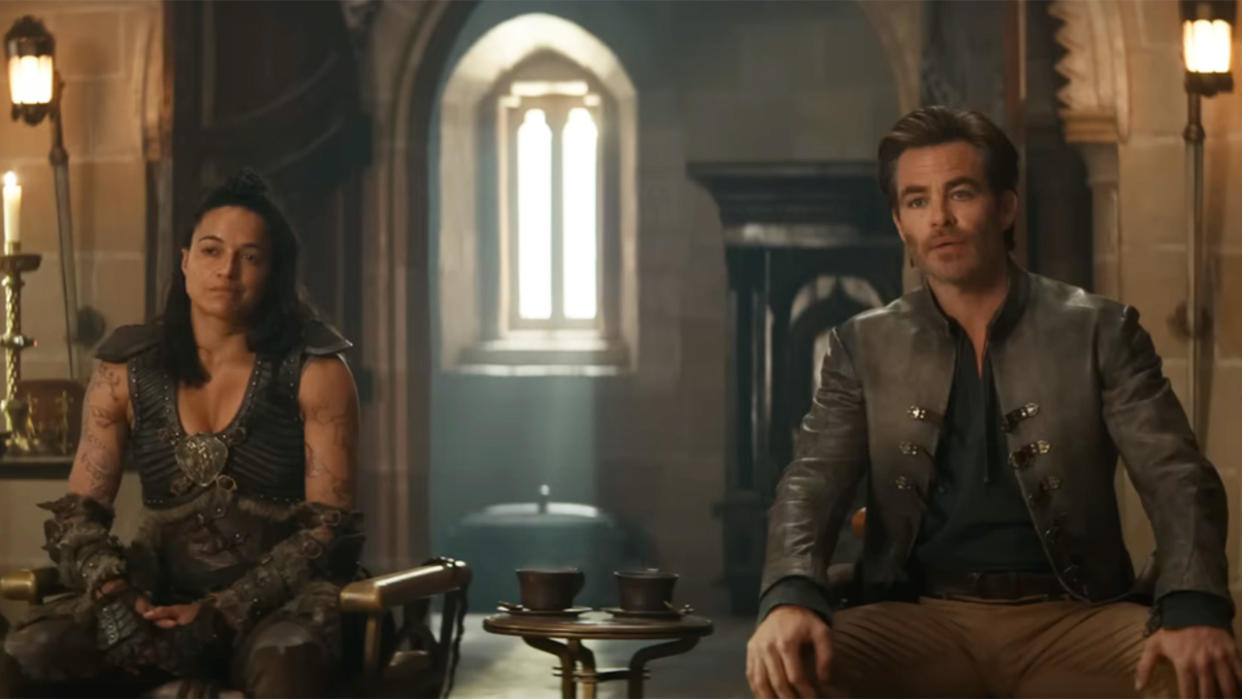  Chris Pine and Michelle Rodriguez in Dungeons & Dragons: Honor Among Thieves Trailer 