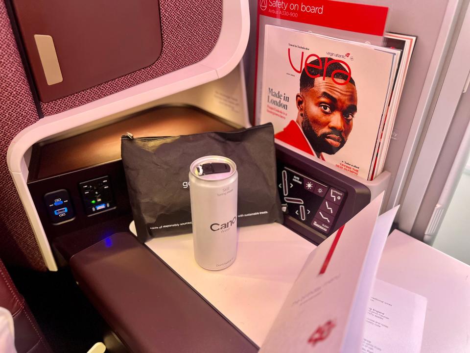 on board a Virgin Airbus A330neo at the 2024 Farnborough Airshow.