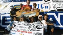 <p>The Aussie marks his rookie year on Tour in 2002 with a trophy at J-Bay.</p>