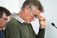 State epidemiologist Anders Tegnell of the Public Health Agency of Sweden speaks during a news conference on a daily update on the coronavirus COVID-19 situation, in Stockholm, Sweden, Wednesday June 3, 2020. Tagnell has shown some contrition as criticism has grown over the country’s approach of not locking down the country has resulted in one of the highest death rates per capita in the world. Tegnell told Swedish radio on Wednesday that “I think there is potential for improvement in what we have done in Sweden, quite clearly.” (Anders Wiklund / TT via AP)