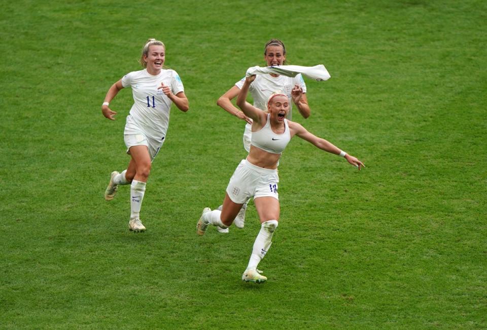 Chloe Kelly did not undersell her celebrations after netting the winning goal in extra time (Joe Giddens/PA) (PA Wire)
