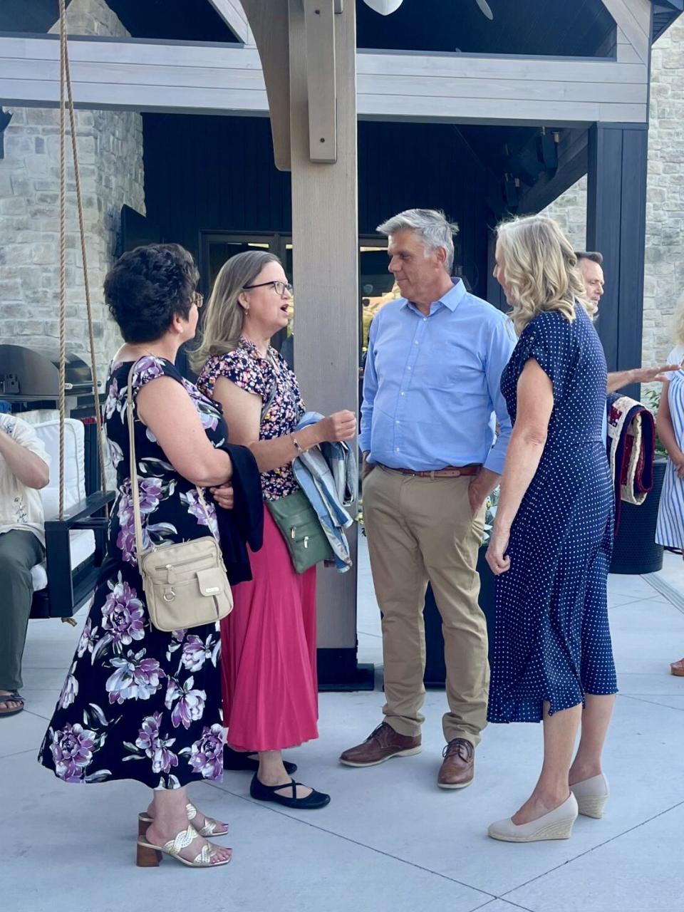  Republican gubernatorial candidate Rep. Phil Lyman speaks to guests during his primary election night party at a Highland home on June 25, 2024. (Alixel Cabrera/Utah News Dispatch)