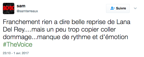 <p>Clarisse et sa reprise de “Summertime Sadness” de Lan Del Rey n’auront pas convaincu.</p>