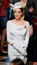 <p>To attend a ceremony at St Paul's Cathedral to mark the 200th anniversary of the Order of Saint Michael and Saint George, of which Angelina was made an honorary Dame by the Queen, in June 2018, the humanitarian wore a grey dress by Ralph & Russo</p>