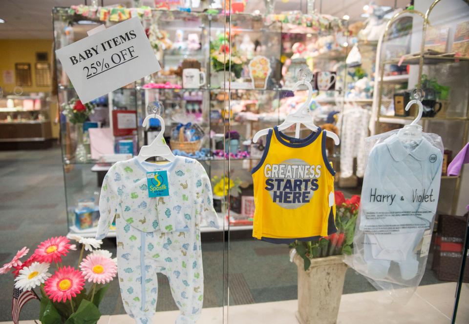 Discounted baby items available at the gift shop at Henry County Medical Center in Paris, Tennessee, in August.