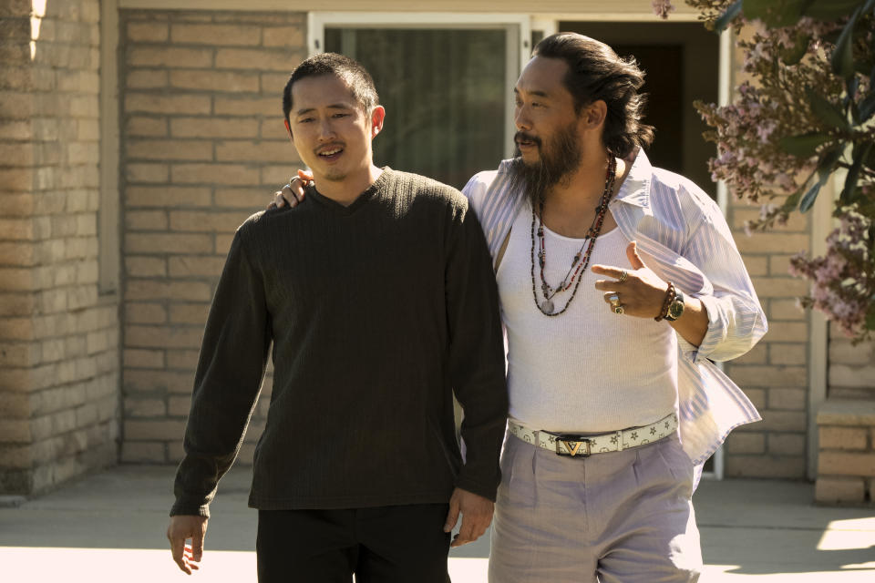 Steven Yeun, left, and David Choe in <i>BEEF</i><span class="copyright">Andrew Cooper—Netflix</span>