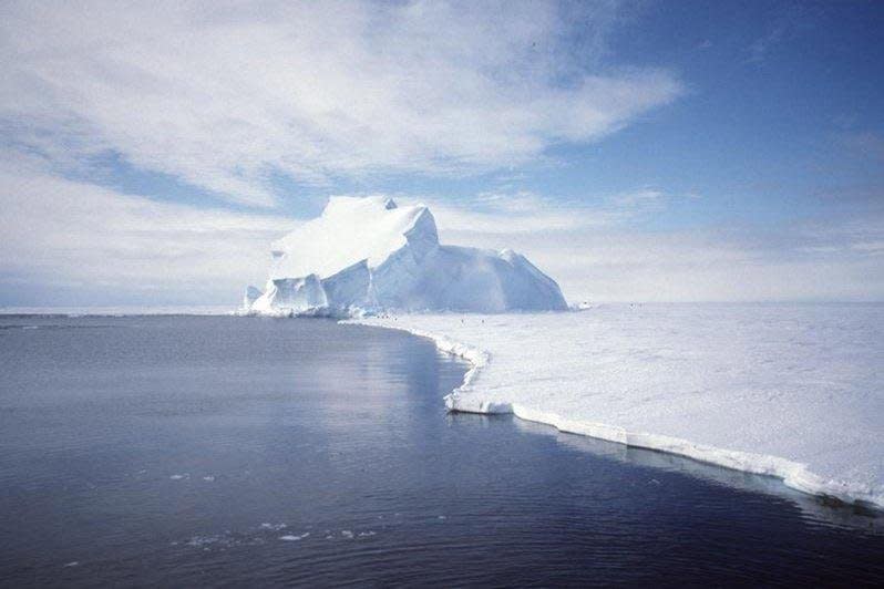 A gargantuan Antarctic iceberg five times the size of New York City and as thick as the Empire State Building is drifting away from the continental ice shelf toward the South Atlantic Ocean. File Photo by Ben Holt Sr./NASA