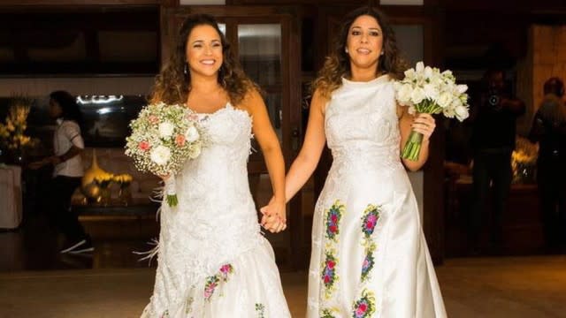 Daniela e Malu se casaram em agosto de 2015. (Divulgação)