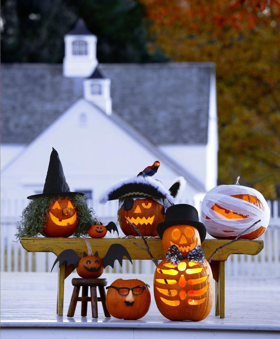 <p>Go the extra mile and give your pumpkin head an accompanying torso. A second squash also provides extra decorating opportunities, like this adorable bow tie. </p>