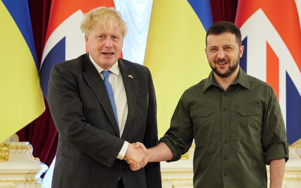 Boris Johnson and Volodymyr Zelensky - Ukrainian Presidential Press Office of Ukrainian/PA Wire