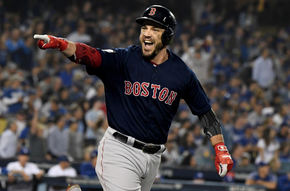 2018 World Series MVP Steve Pearce is returning to the Boston Red Sox on a one-year deal. (Getty Images)