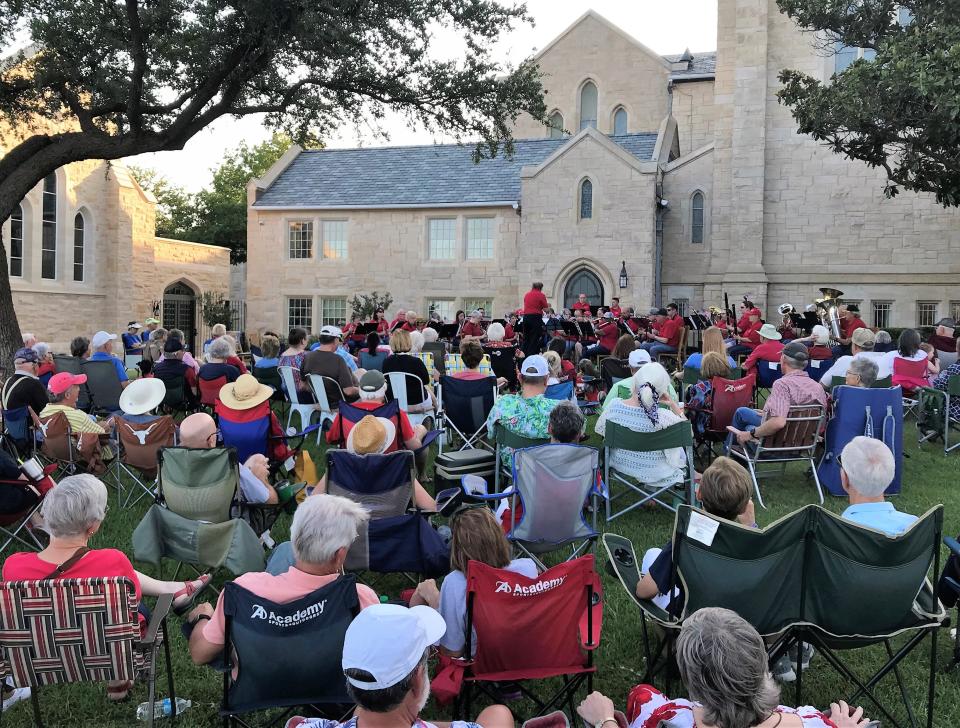 Heavenly Rest provides heavenly shade from the heat during Fourth of July concerts by Abilene Community Band.