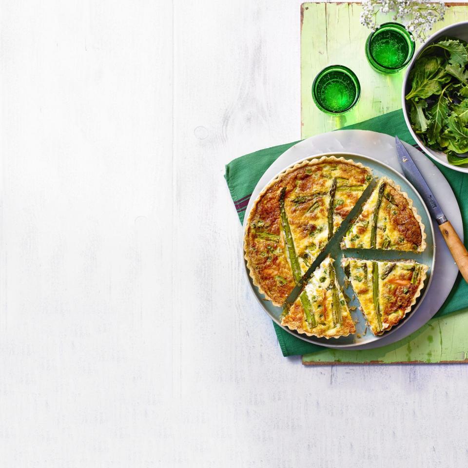 Salmon, Asparagus and Pea Quiche