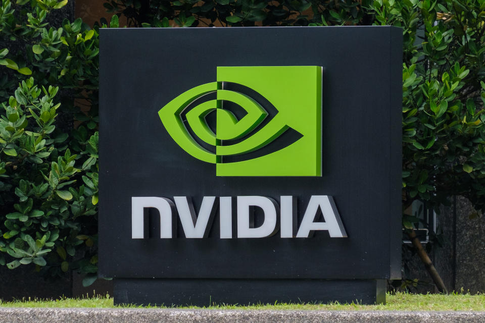 TAIPEI, TAIWAN - 2021/03/30: American multinational technology company incorporated in Delaware, Nvidia logo seen in Taipei. (Photo by Walid Berrazeg/SOPA Images/LightRocket via Getty Images)